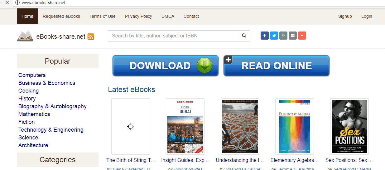eBookshare torrent site