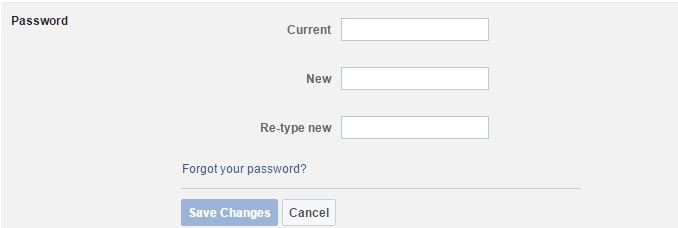 Change Facebook Password