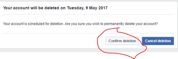 Delete Facebook account permanently within 14 days