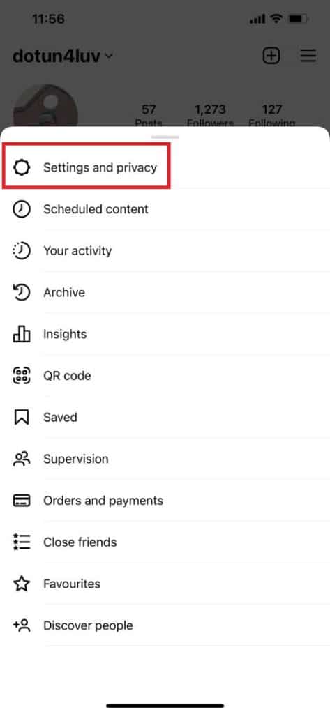 Instagram settings