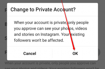 Private Instagram account
