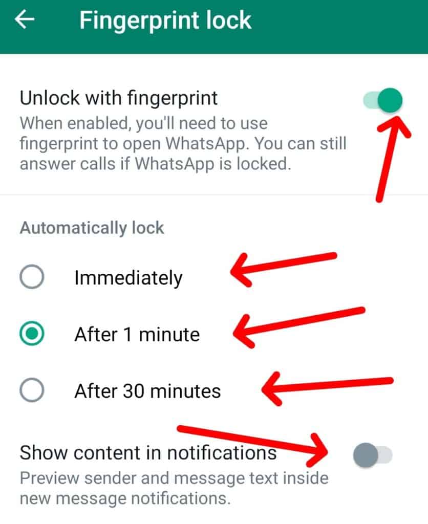 how to lock whatsapp chat