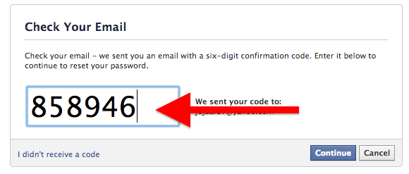 Recover Facebook password
