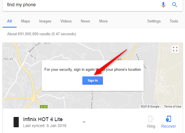 Find a lost Android Phone