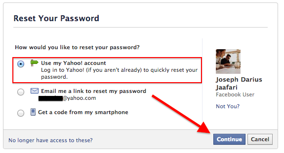 Recover Facebook password