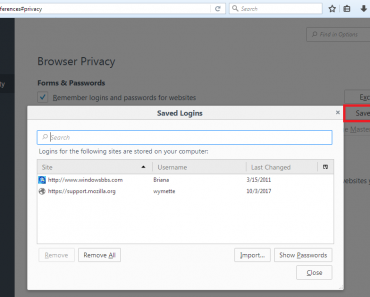 View Mozilla Firefox Password Manager