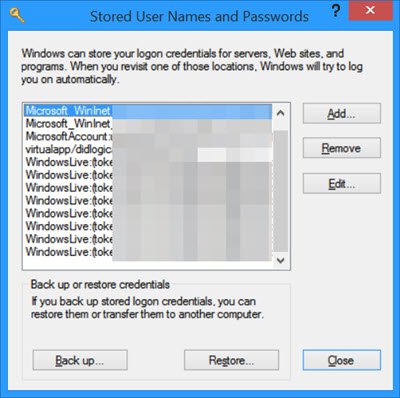 Internet Explorer Password Manager