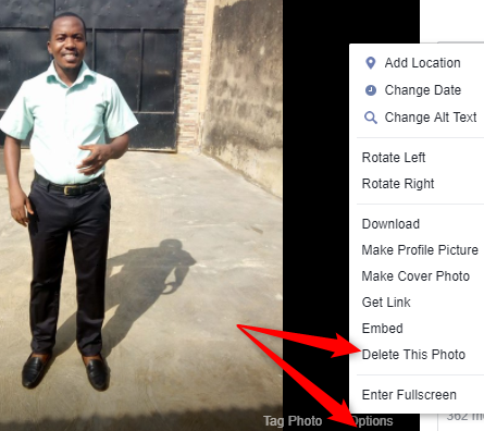 How to delete Photo from Facebook album