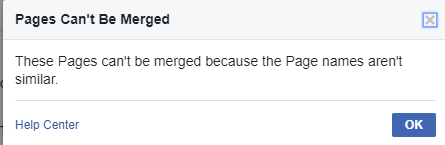 Merge Facebook pages