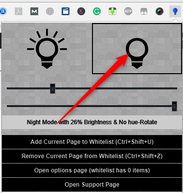 Chrome night mode