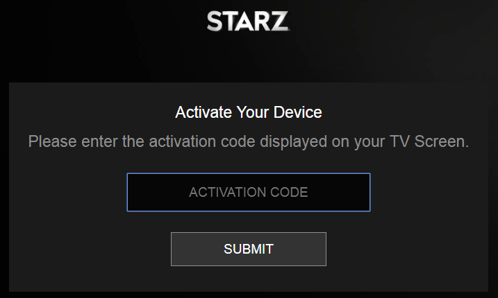 Activate Starz
