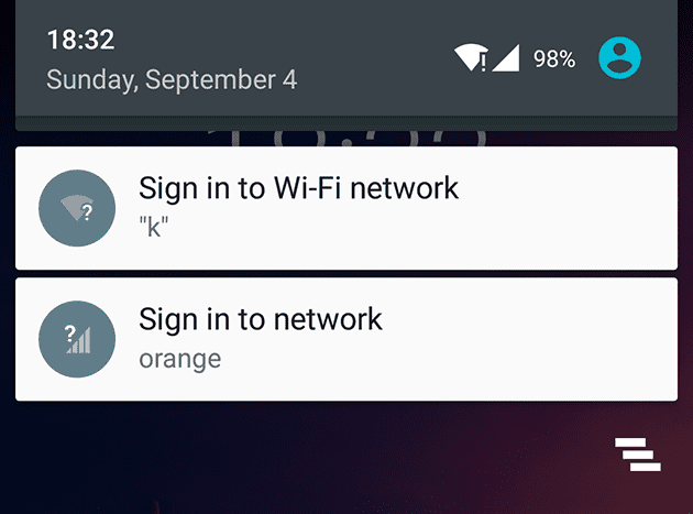 Sign into network error