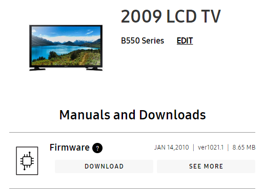 Samsung TV Firmware Download
