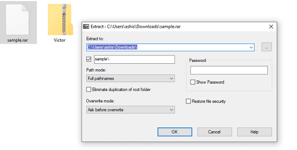 Select folder path