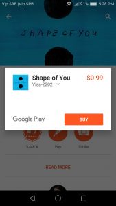 Buying music from the play store