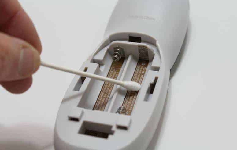 Clean Firestick battery metal connector