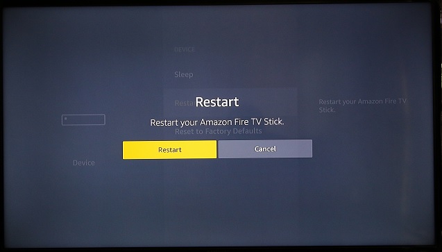 How to restart Amazon Fire TV