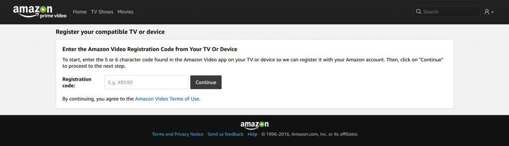Amazon my/mytv enter code