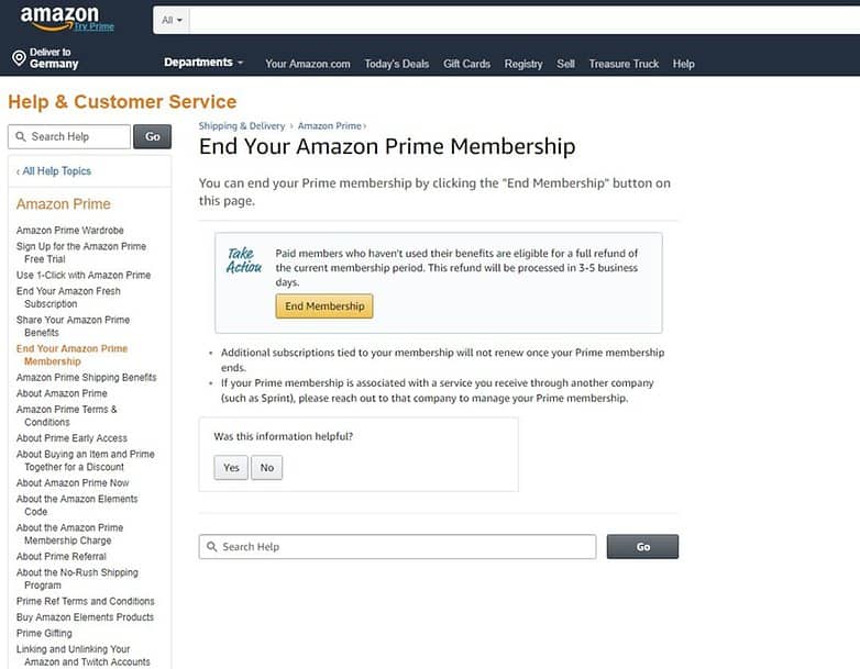 How to End Amazon Prime Membership