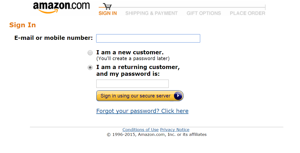 Amazon Account Password Reset