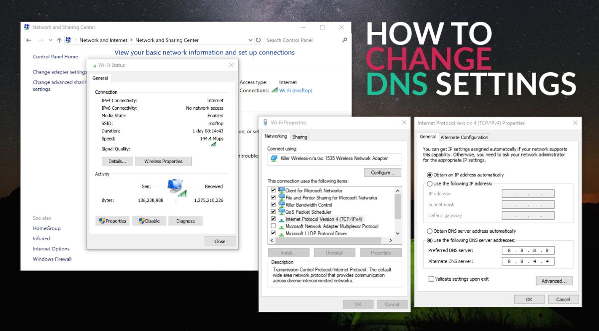 How to change a DNS server