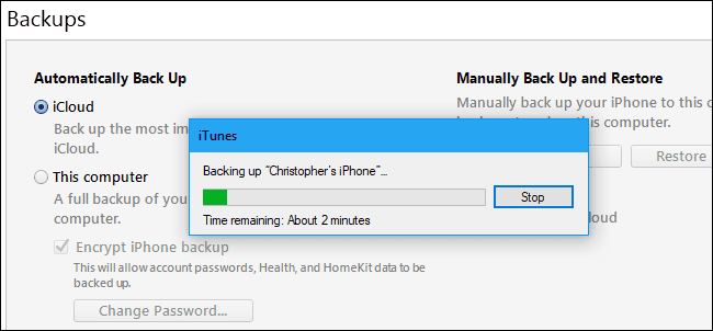 backup iphone on itunes