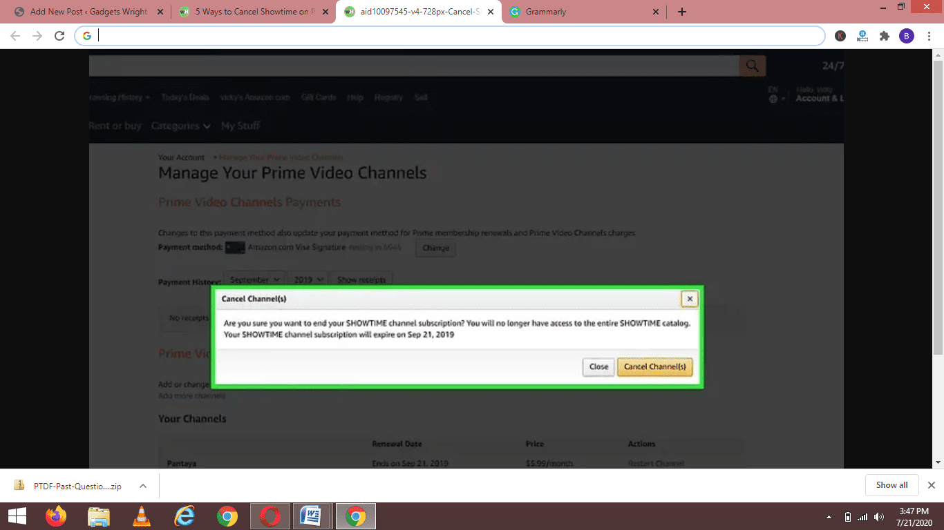 How to cancel Showtime subscription
