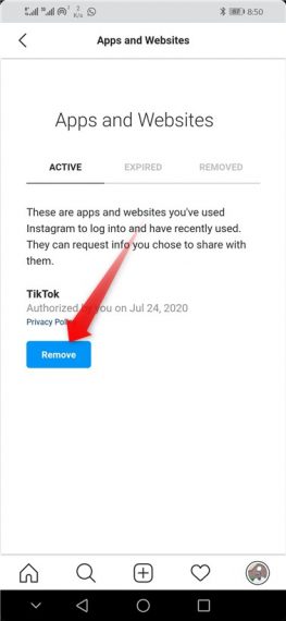 TikTok Can't login with Instagram