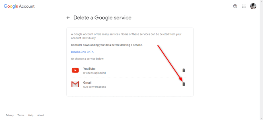 how to delete Google account