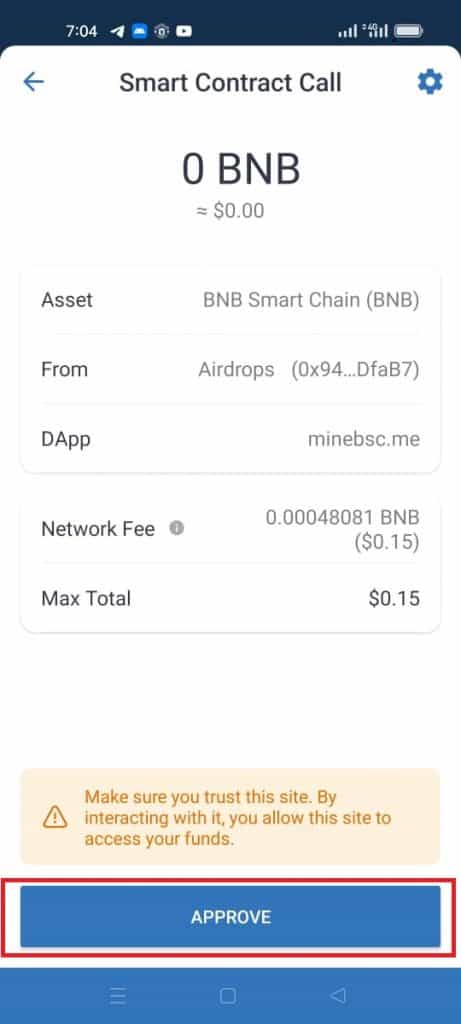 Approve transaction