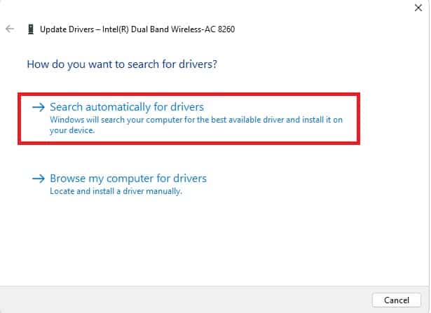 Search driver automatically