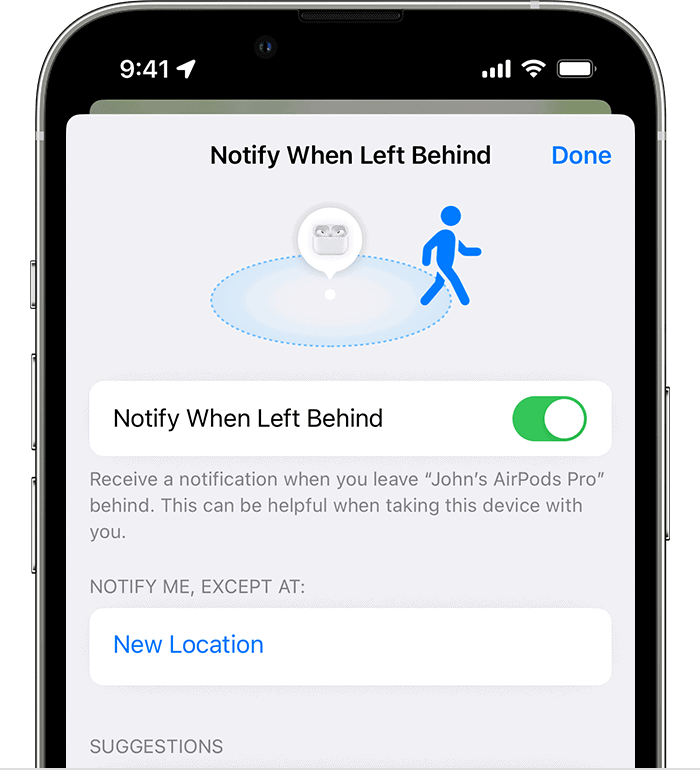 notify when left behind