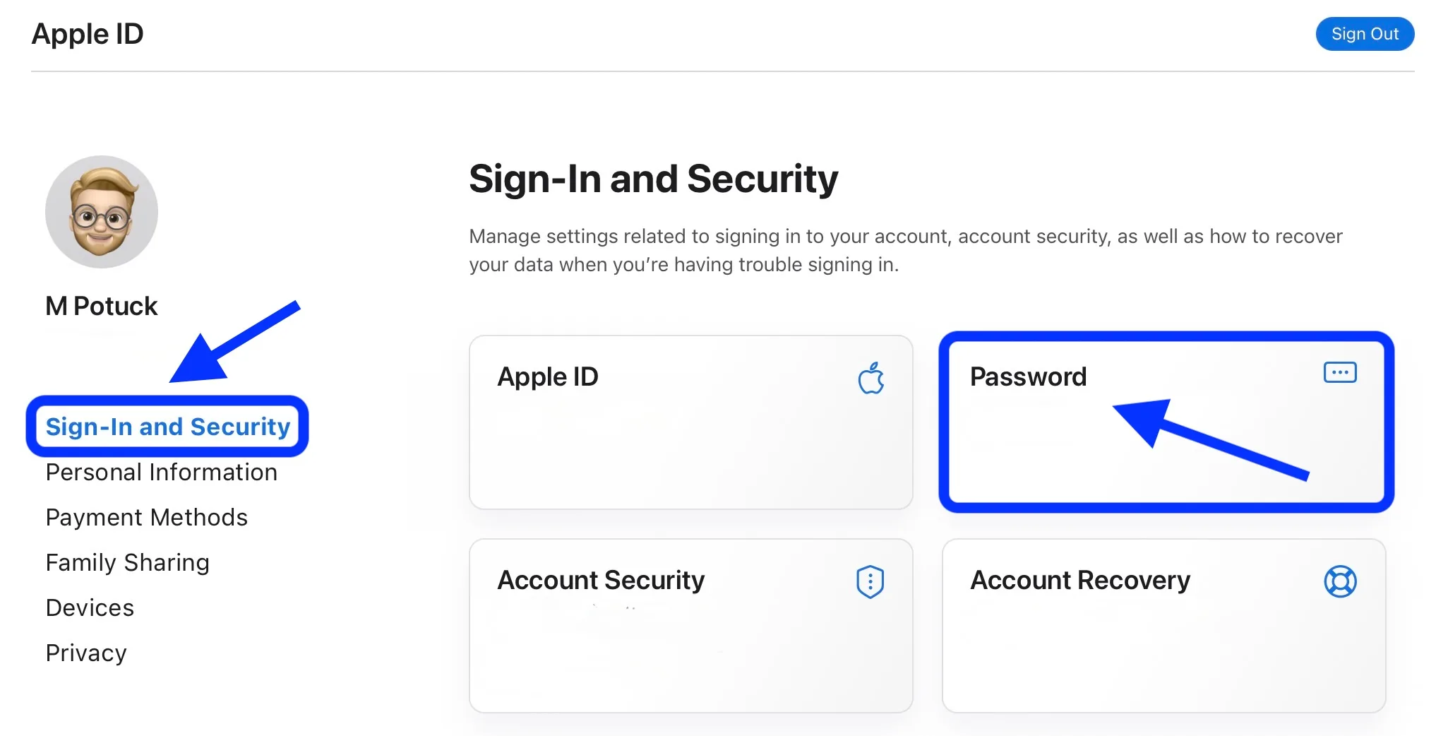 change your Apple ID password on your MAC