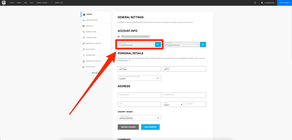 change your username on Fortnite