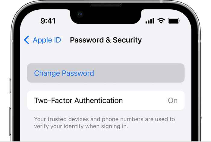 recover your Apple ID password on iPhone
