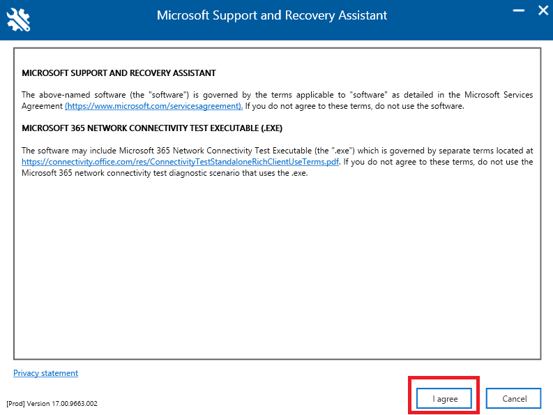 Microsoft Support and recovery assistant