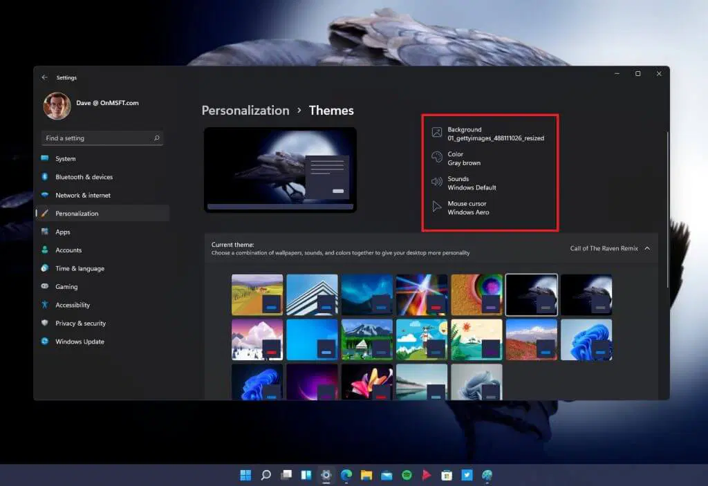 Change the Themes on Windows 11