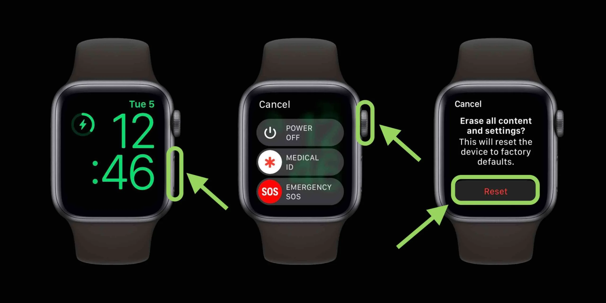 reset Apple watch without paired phone and password
