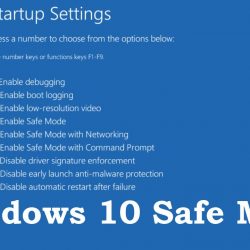 Shows Windows 10 safe mode booting option