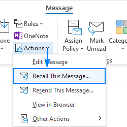 How to recall an email in Outlook
